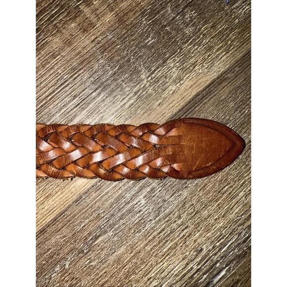 Brighton Vintage Y2K Equestrian Western Solid Brass Braided Leather Belt 42 - Picture 11 of 12